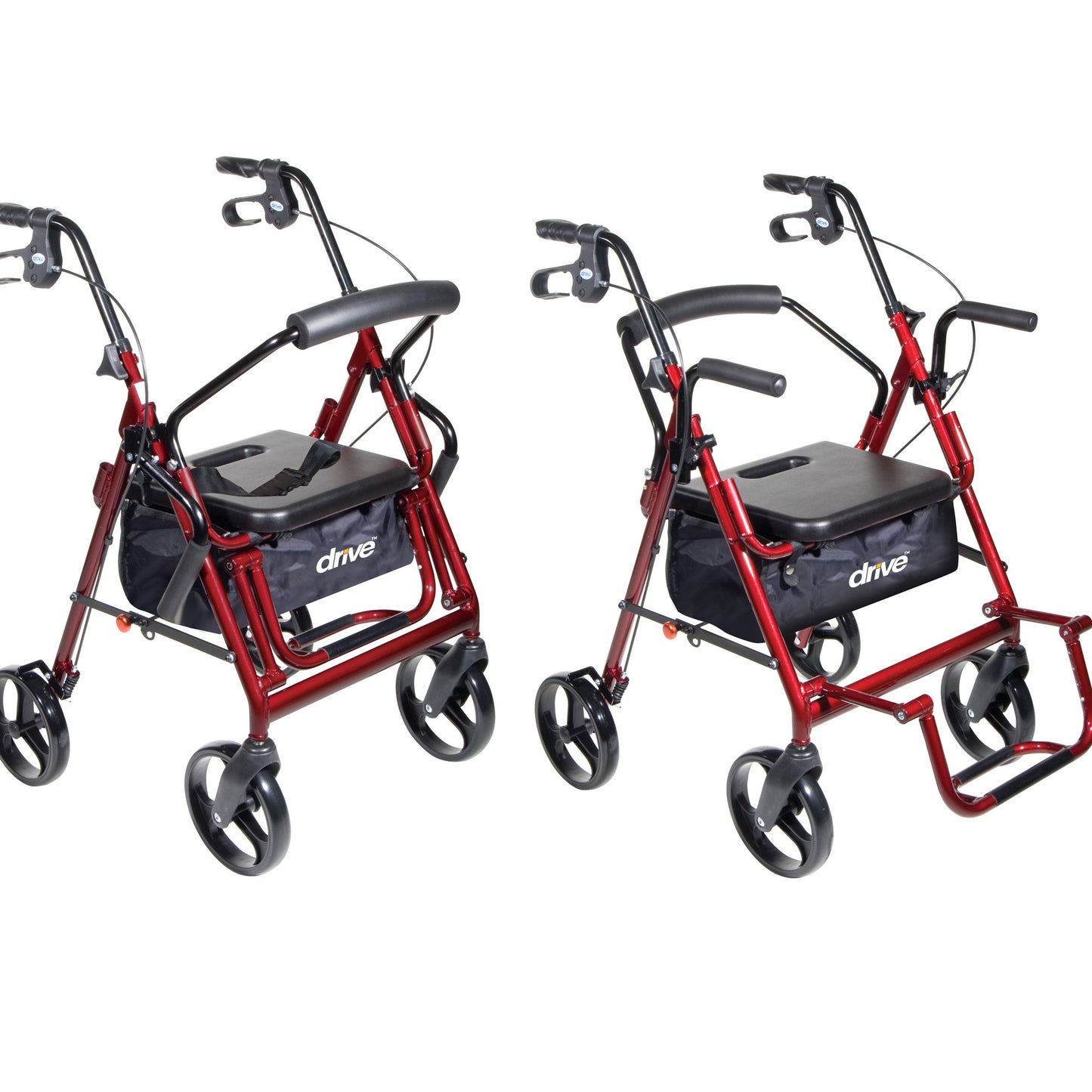 Drive Medical Duet Rollator/Transport Chair Combo – 2-in-1 Mobility Solution