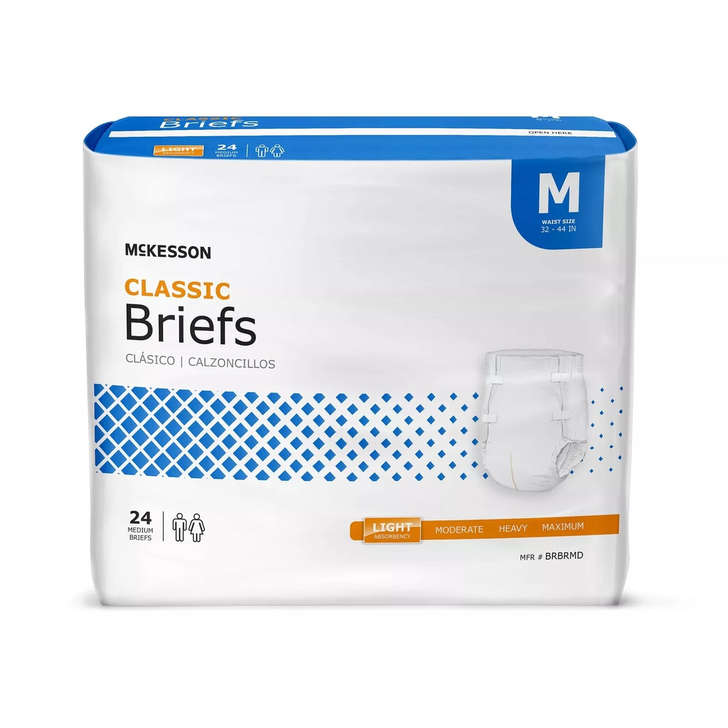 Unisex Adult Incontinence Brief Light Absorbency Disposable 'McKesson Classic'