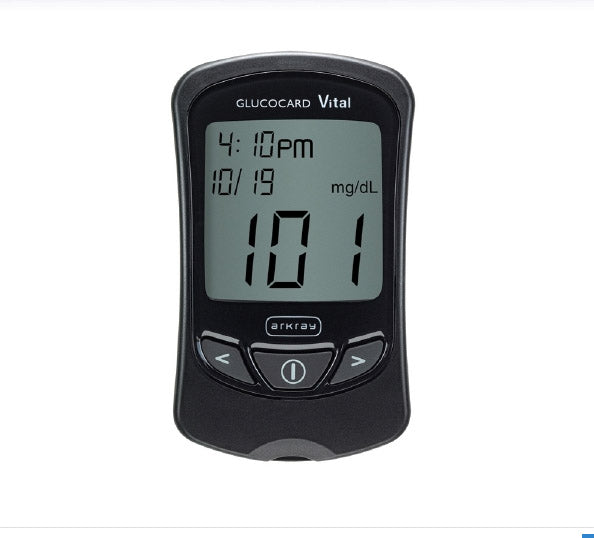 Consumer Blood Glucose Meter Glucocard® Vital™ 7 Second Results Stores up to 250 Results No Coding Required