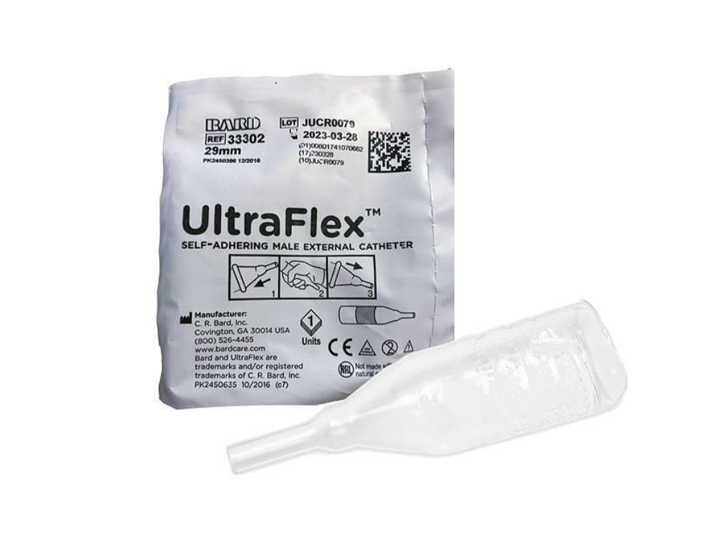 Male External Catheter UltraFlex® Self-Adhesive Band Silicone (Various Sizes Available) box of 100