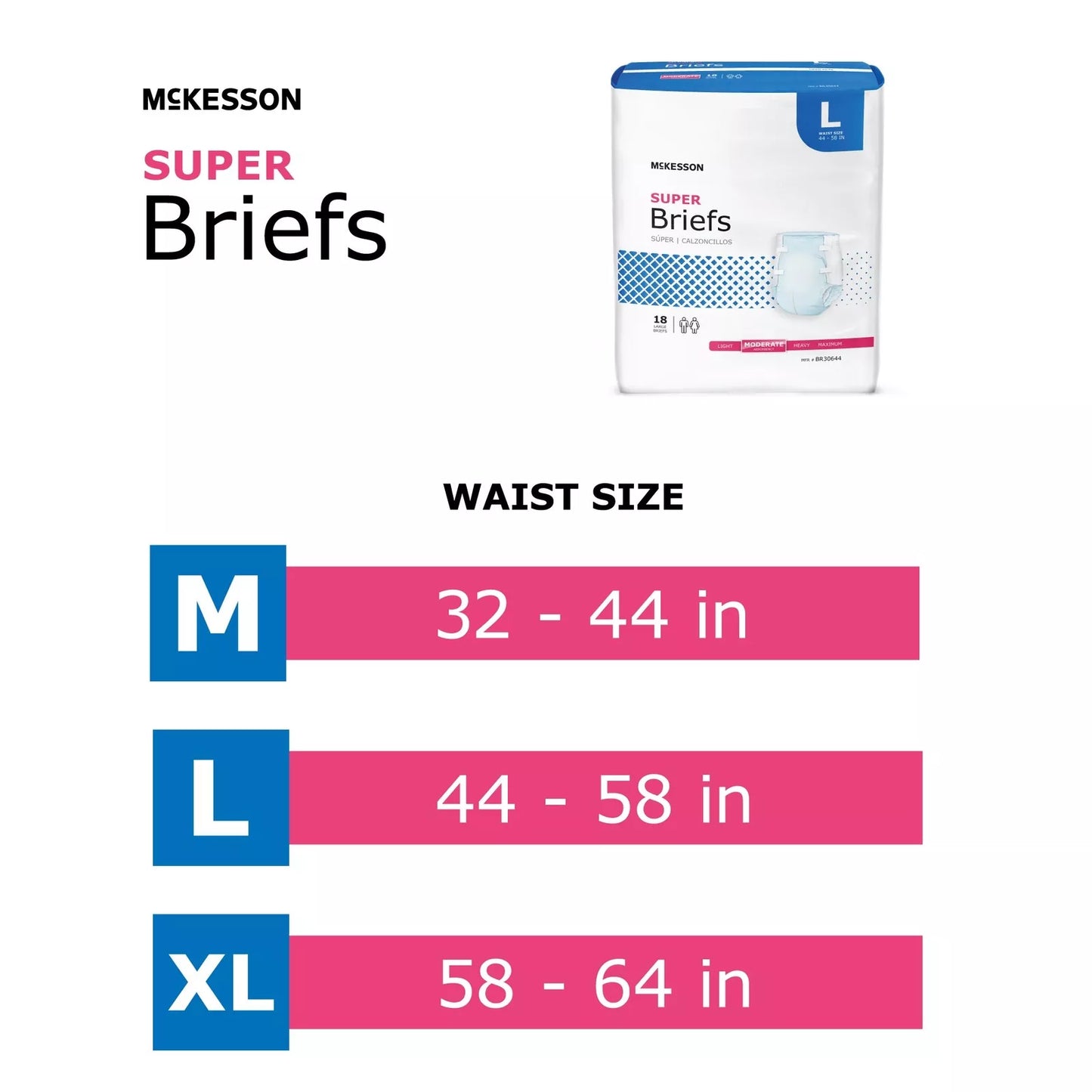 Unisex Adult Incontinence Brief Moderate Absorbency Disposable 'McKesson Super'