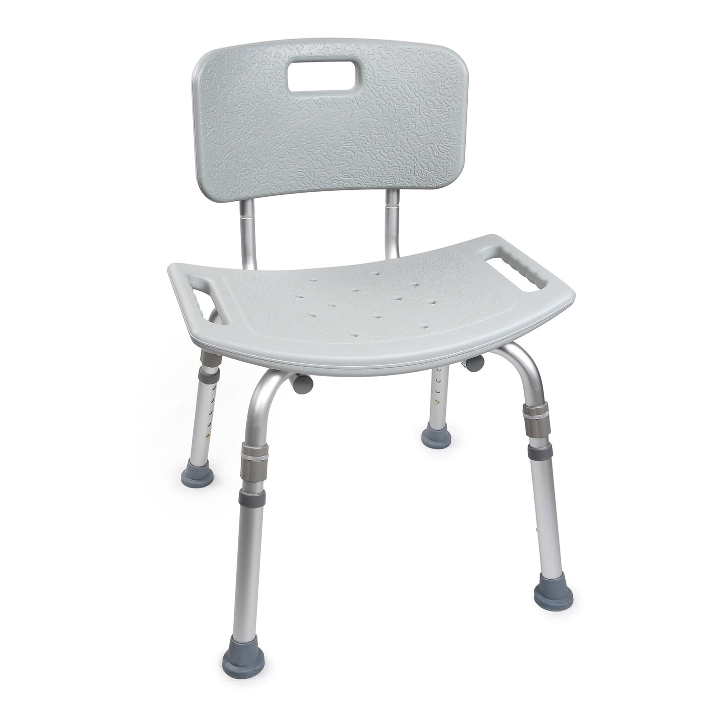 Shower Chair with Back Support – Adjustable Height, Non-Slip Feet