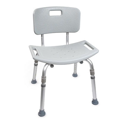 Shower Chair with Back Support – Adjustable Height, Non-Slip Feet
