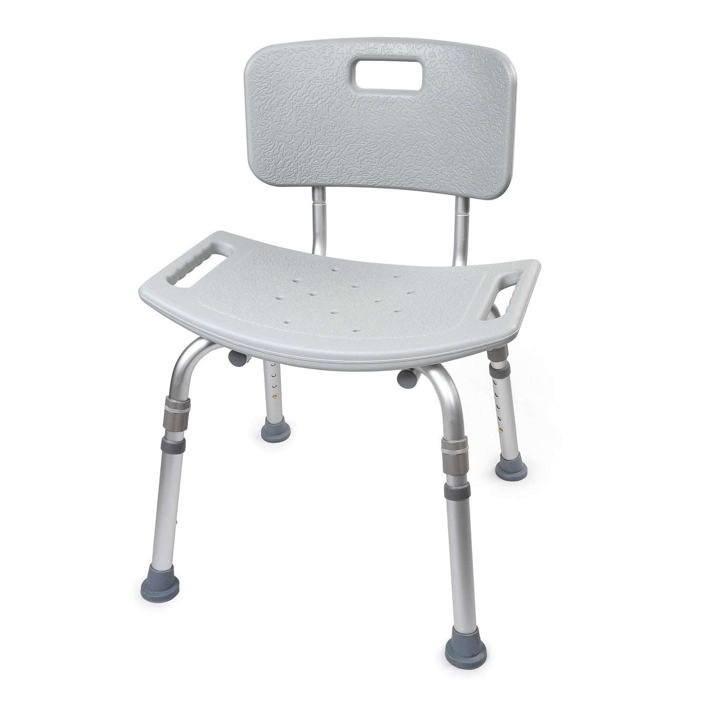 Shower Chair with Back Support – Adjustable Height, Non-Slip Feet