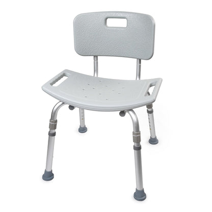 Shower Chair with Back Support – Adjustable Height, Non-Slip Feet
