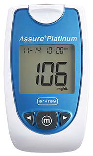 Professional Blood Glucose Meter Assure® Platinum 7 Second Results Stores up to 500 Results No Coding Required