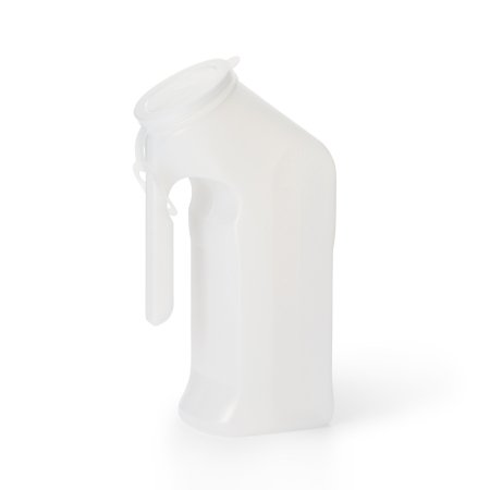 Medegen Medical Male Urinal 1 Quart / 946 mL With Cover, Transluscent Pee Bottle