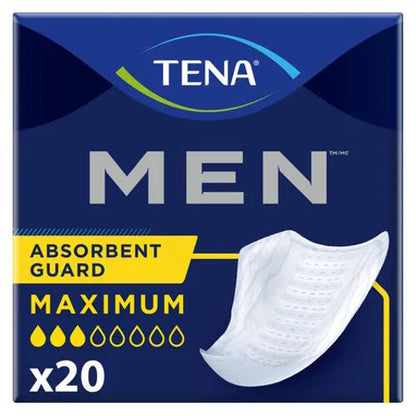 TENA® Men™ Maximum Bladder Control Pad  8 Inch Length Heavy Absorbency Dry-Fast Core™ One Size Fits Most